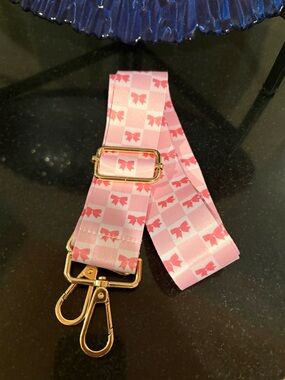 Pink Bow Pattern Bag/Purse Strap Adjustable Replacement New
